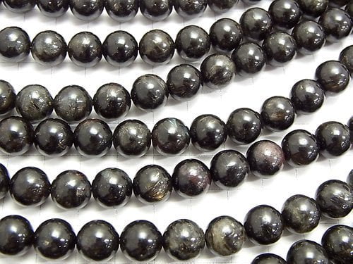 Nuummite Round 10mm half or 1strand beads (aprx.15inch/36cm)