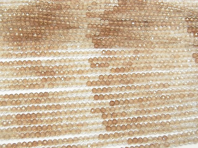 High Quality! Brown Topaz AAA Semi Faceted Round 2.5mm 1strand beads (aprx.12inch / 30cm)