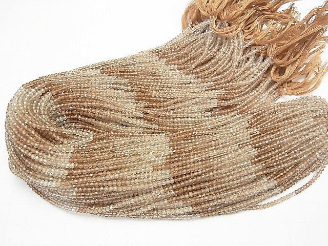 High Quality! Brown Topaz AAA Semi Faceted Round 2.5mm 1strand beads (aprx.12inch / 30cm)