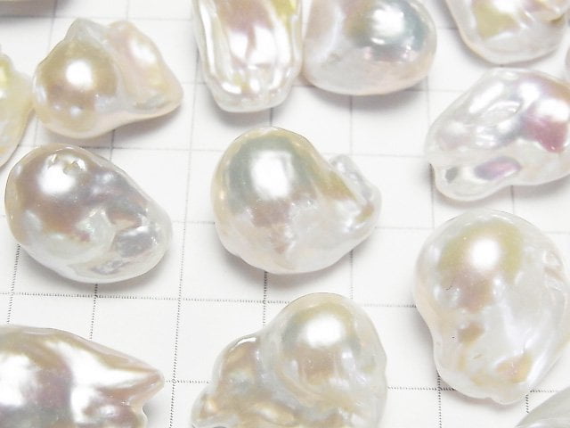 淡水珍珠、克什米爾珍珠 AA++ 裸石 巴洛克白色 2顆