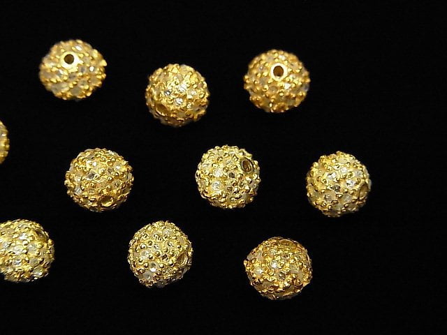 Diamantgefüllte Teile Rund 5mm 18KGP 1Stück