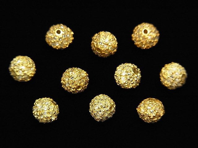 Diamantgefüllte Teile Rund 5mm 18KGP 1Stück