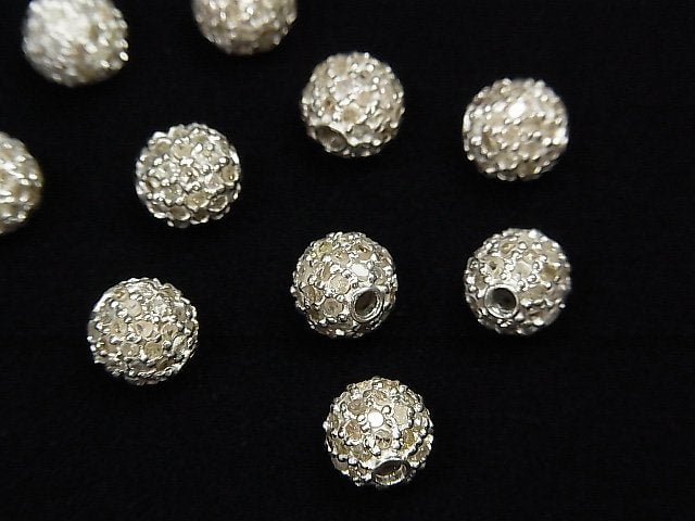 Diamantgefüllte Teile rund 6mm Silber925 1 Stück