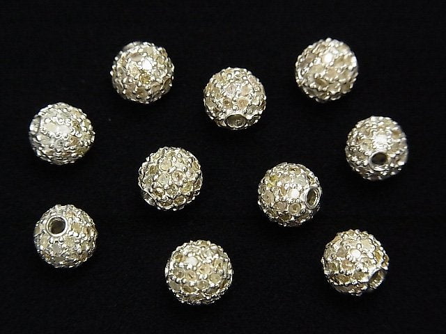 Diamantgefüllte Teile rund 6mm Silber925 1 Stück