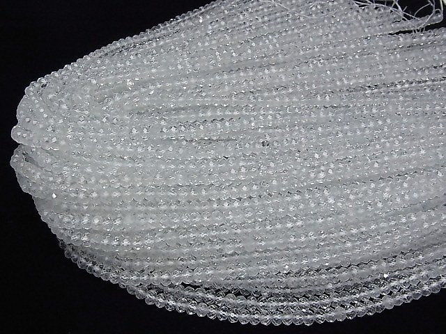 Hochwertig! Natürlicher Weißer Topas AAA Facettierte Knopf Rondelle 5x5x3mm 1Strang Perlen (ca. 15 Zoll / 37 cm)