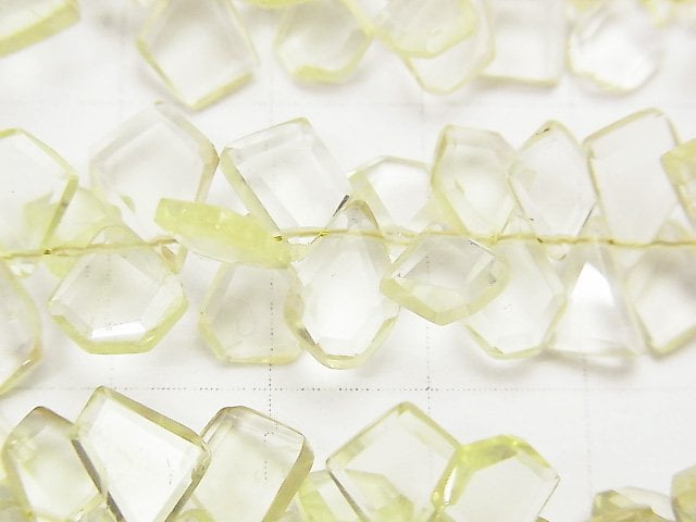高品質檸檬石英 AAA - 原石切片刻面半串或一串珠子 (約 7 英吋 / 18 公分)