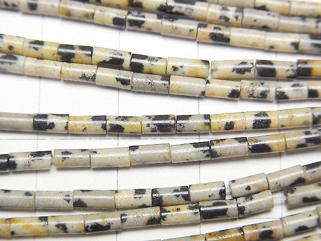 達爾馬提亞碧玉管珠 4x2x2毫米 1串 (約15英寸 / 38公分)