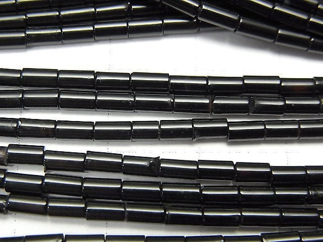 縞瑪瑙 AAA - 管狀 4x2x2mm 1串珠子 (約15英吋/36公分)