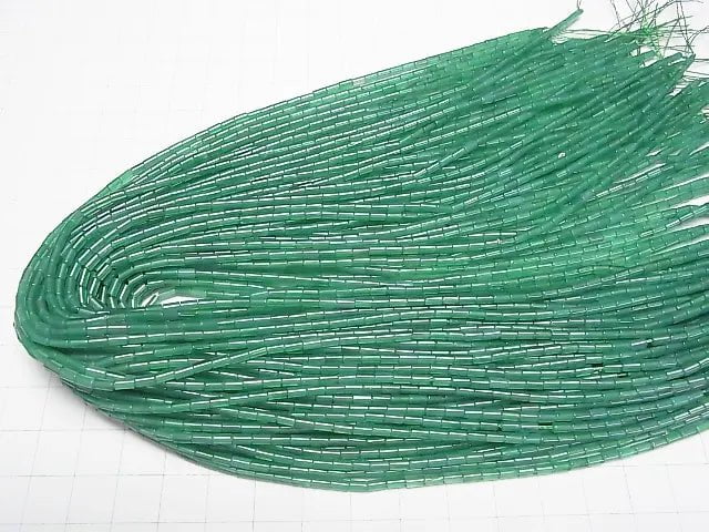 Grüner Onyx AA++ Tube 4x2x2mm 1 Strang Perlen (ca. 15 Zoll / 36 cm)