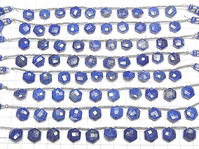 Lapis Lazuli AA++ Sechseckschliff 11x10mm 1 Strang Perlen (8 Stück)