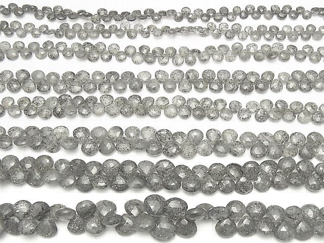Schwarzer Aventurin Quarz Kastanie Facettierte Briolette halb oder 1 Strang Perlen (ca. 7 Zoll / 18 cm)