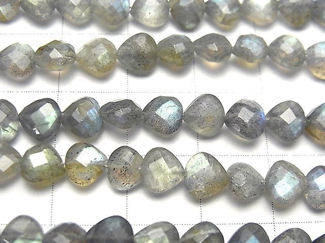 拉長石 AA++ 垂直孔栗子形 6x6mm 半串或 1 串珠子 (約 7 英寸/17 公分)