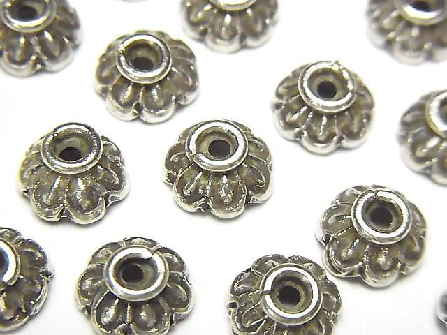 Karen Silver Bead Caps 9x9x4mm NO.4 2pcs