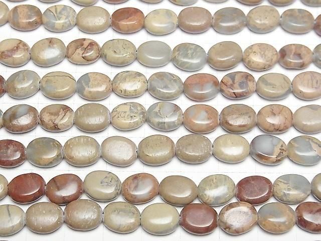 Impression Jaspe Ovale 10x8mm perles 1 rang (env. 36cm/15inch)