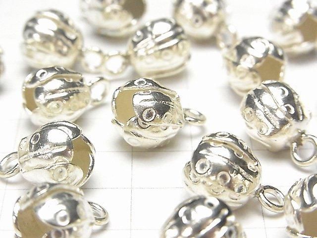 Karen Silver Flower (Bud) Charm 16x10x10mm 1pc