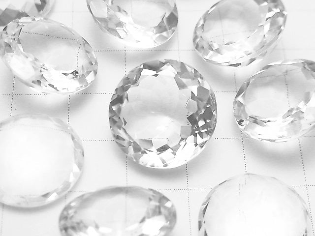 高品質水晶 AAA 未鑽孔圓刻面 18x18公釐 2顆