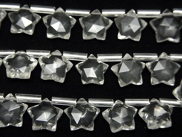 Hochwertiger Kristall AAA Facettierter Stern 10x10mm 1 Strang Perlen (9 Stück)