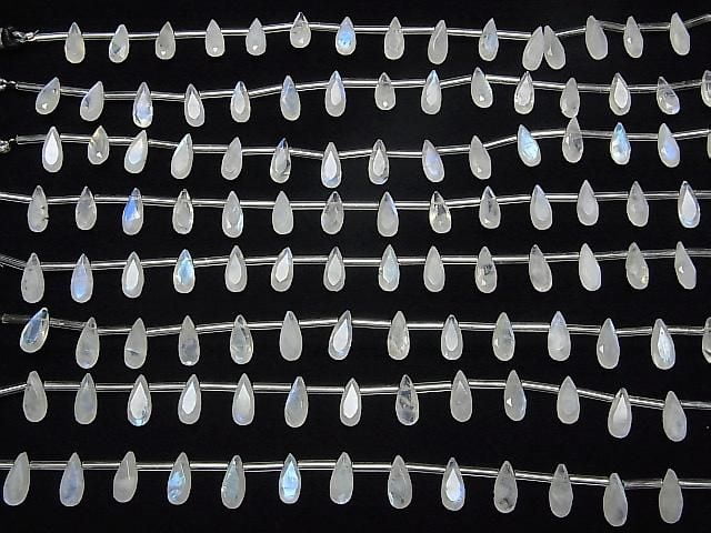 高品質彩虹月光石 AA++ 梨形刻面 12x5mm 半串或 1 串珠(13 顆)