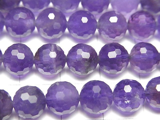 高品質!紫水晶 AA+ 128切面圓珠 8mm 半串或一串 (約15英吋 / 36公分)