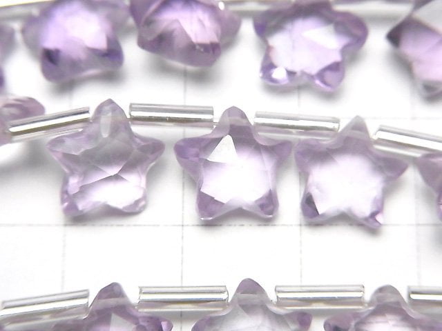 高品質紫水晶 AAA 刻面星形 10x10mm 1串珠子(8顆)