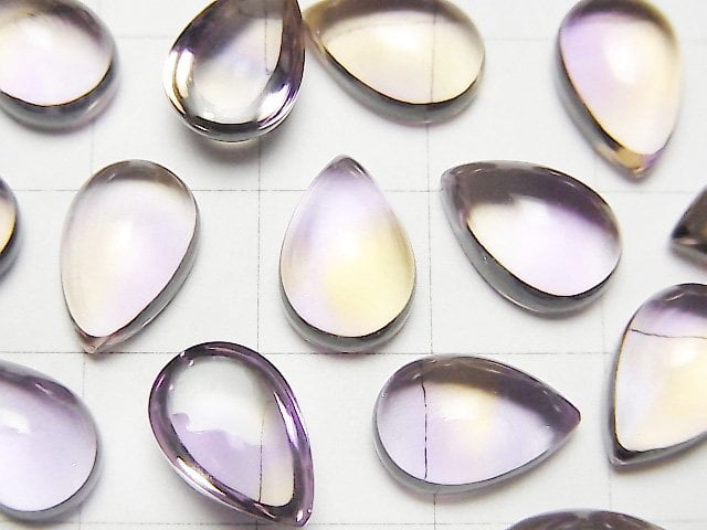 高品質紫黃晶 AAA 梨形素面切割 12x8mm 2顆