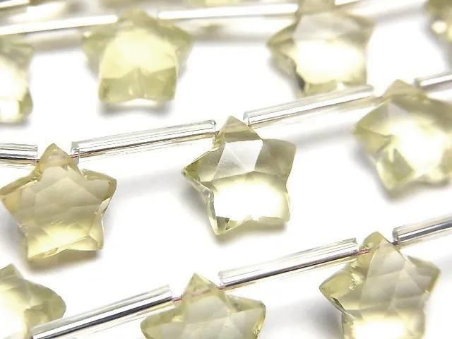 高品質檸檬石英 AAA 刻面星形 10x10 毫米 1 串珠(8 顆)