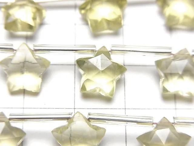 高品質檸檬石英 AAA 刻面星形 10x10 毫米 1 串珠(8 顆)