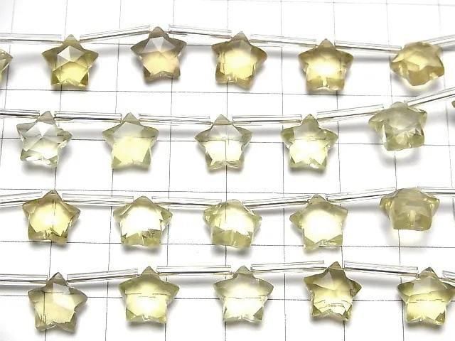 高品質檸檬石英 AAA 刻面星形 10x10 毫米 1 串珠(8 顆)