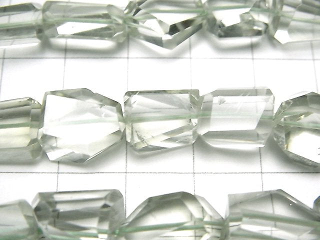 優質綠紫水晶 AA++ 刻面不規則塊半串或 1 串珠子 (約13英吋/32公分)