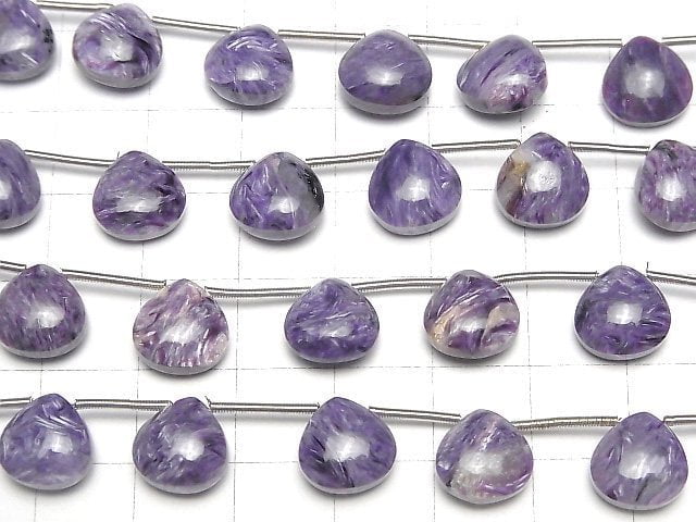 Charoit AAA- Kastanie (glatt) 10x10mm halber oder 1 Strang Perlen (8 Stück)