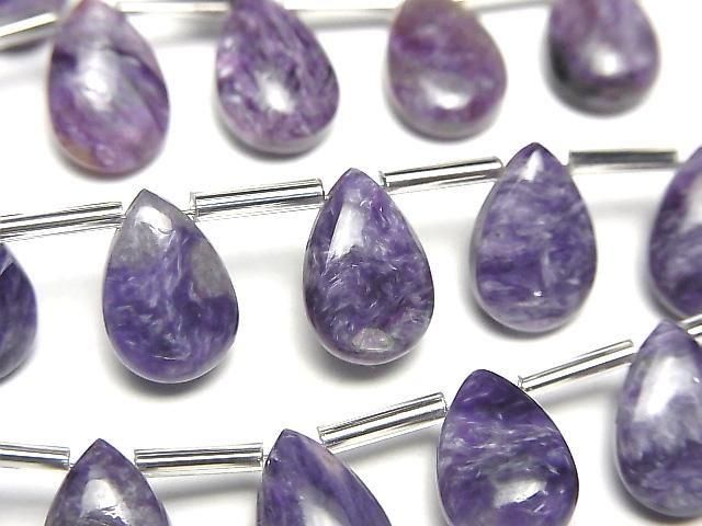 紫龍晶 AAA 級 - 梨形(平滑)12x8 毫米 半串或 1 串(8 顆)