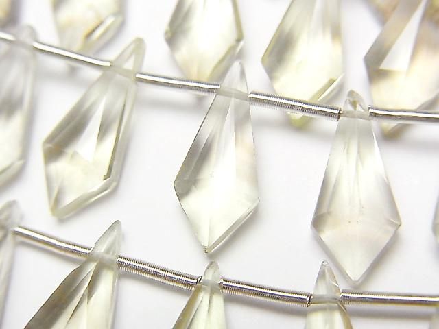 高品質檸檬煙晶 AAA 異形鑽石切割 15x6mm 1串 (8顆)