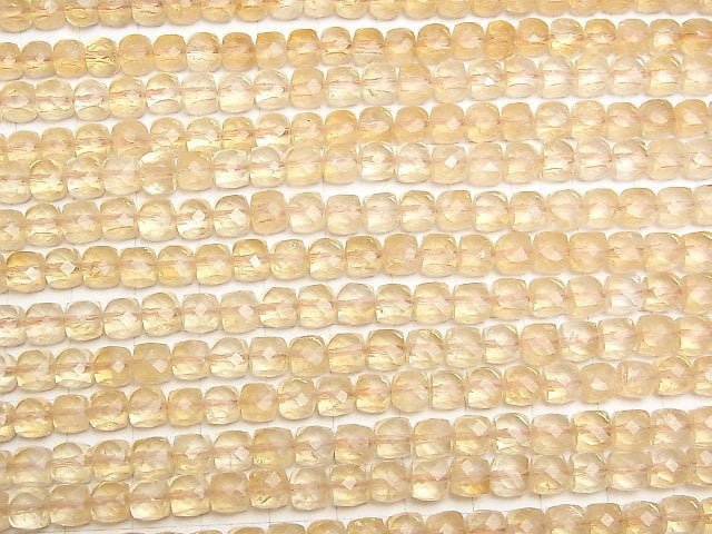 Hochwertiger Citrin AA++ Würfelform 6x6x6mm halb oder 1 Strang Perlen (ca. 15 Zoll / 37 cm)