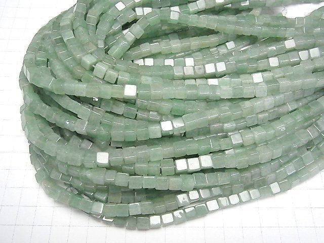 Grüner Aventurin Würfel 6x6x6mm 1Strang Perlen (ca. 15 Zoll / 36 cm)
