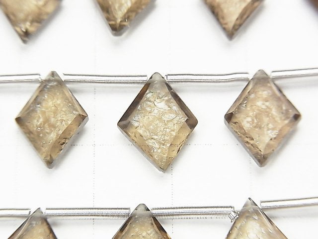 高品質煙水晶 AAA 刻面鑽石 14x10mm 1串 (9顆)