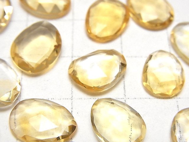 高品質黃水晶 AAA 未鑽孔 自由形 單面玫瑰切割 5顆