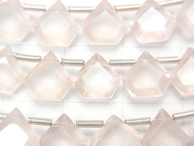 高品質玫瑰石英 AAA 刻面五邊形 7.5x7.5 公釐 1串(8顆)