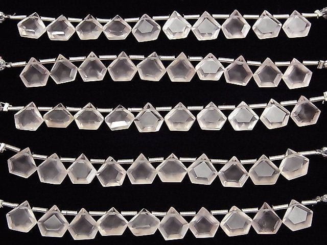 Hochwertiger Rosenquarz AAA Pentagon Facettiert 7.5x7.5mm 1Strang Perlen (8Stück)