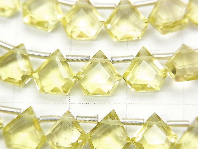 高品質檸檬石英 AAA 刻面五邊形 7.5x7.5mm 1串(8顆)