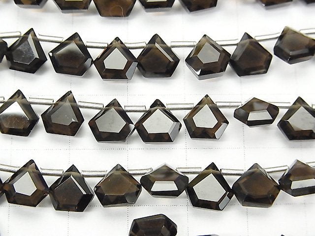 Hochwertiger Rauchquarz AAA Pentagon Facettiert 7.5x7.5mm 1Strang Perlen (8Stück)