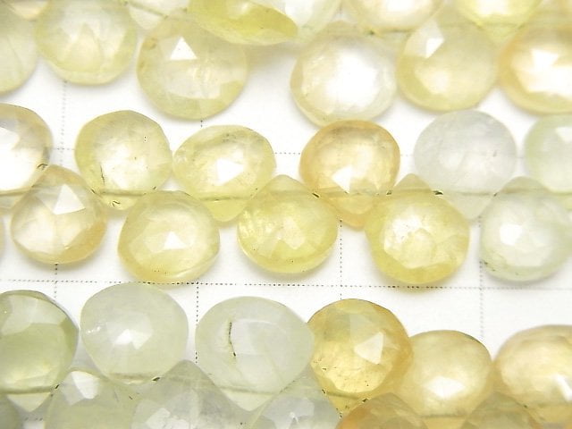 高品質葡萄石 AA++ 栗色刻面水滴形半串或 1 串珠子 (約 7 英寸/17 公分)