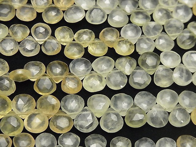 Hochwertiger Prehnit AA++ Kastanie facettierte Briolette halber oder 1 Strang Perlen (ca. 7 Zoll / 17 cm)