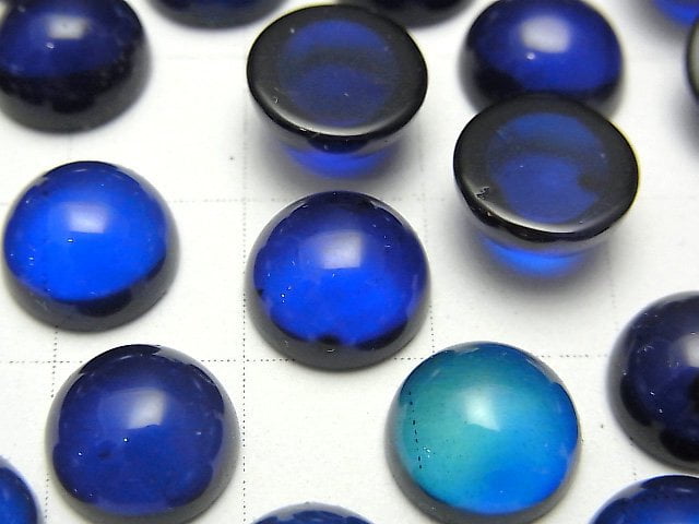 藍色圓形素面琥珀 10x10毫米 2顆