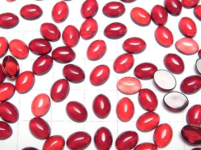 Roter Bernstein ovaler Cabochon 8x6mm 5 Stück