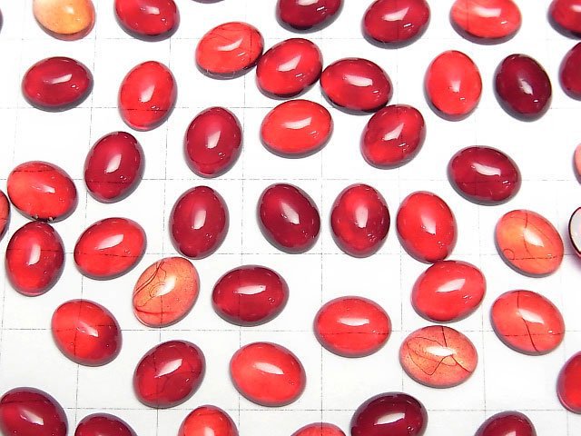 Roter Bernstein ovaler Cabochon 10x8mm 3 Stück
