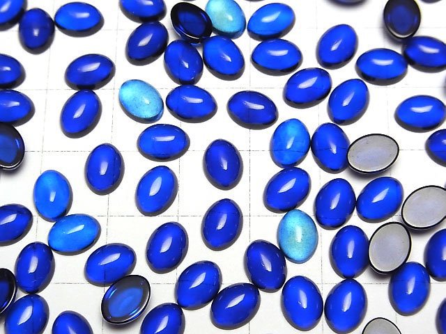 Blauer Bernstein ovaler Cabochon 8x6mm 5 Stück