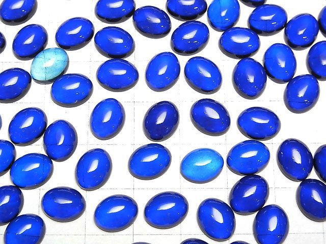 Blauer Bernstein ovaler Cabochon 10x8mm 3 Stück
