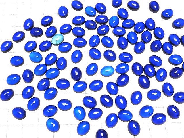 Blauer Bernstein ovaler Cabochon 10x8mm 3 Stück