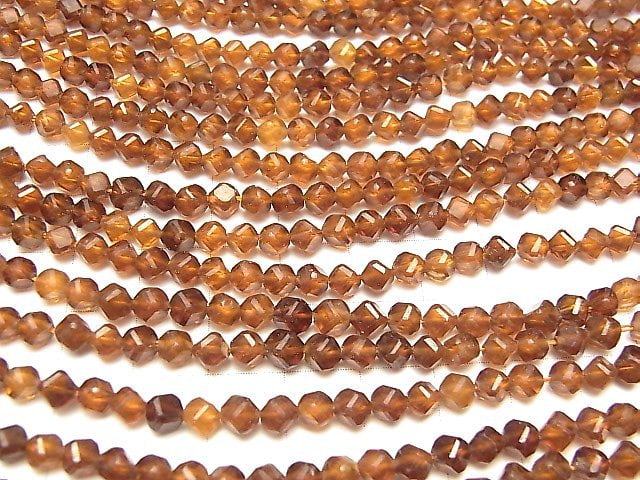 High Quality Hessonite Garnet AAA- Dice Shape 4.5x4.5x4.5mm 1strand beads (aprx.15inch / 36cm)
