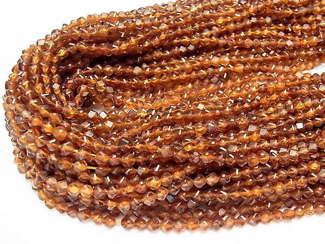 High Quality Hessonite Garnet AAA- Dice Shape 4.5x4.5x4.5mm 1strand beads (aprx.15inch / 36cm)